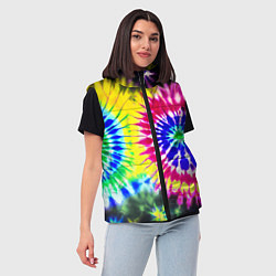 Женский жилет Colorful floral composition - tie-dye, цвет: 3D-красный — фото 2
