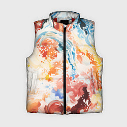 Женский жилет Абстрактные контрастные волны, цвет: 3D-красный