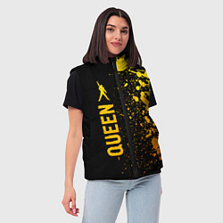 Женский жилет Queen - gold gradient по-вертикали, цвет: 3D-черный — фото 2
