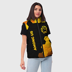 Женский жилет Among Us - gold gradient вертикально, цвет: 3D-черный — фото 2
