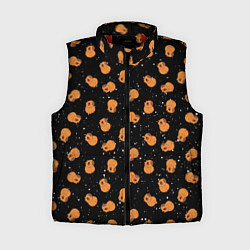 Женский жилет Мини капибары в космосе, цвет: 3D-красный