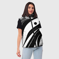 Женский жилет Abstract black and white composition, цвет: 3D-светло-серый — фото 2