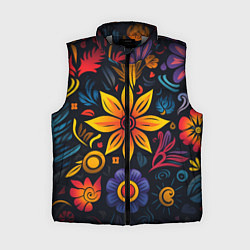 Женский жилет Растительный узор в латино-американском стиле, цвет: 3D-светло-серый