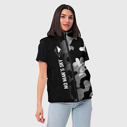Женский жилет No Mans Sky glitch на темном фоне по-вертикали, цвет: 3D-черный — фото 2