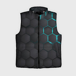 Женский жилет Чёрный фон соты, цвет: 3D-светло-серый