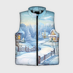 Женский жилет Снежная тропинка, цвет: 3D-черный
