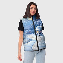 Женский жилет Тропинка в новый год, цвет: 3D-красный — фото 2