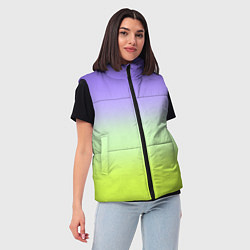 Женский жилет Фиолетовый мятный и желто-зеленый градиент, цвет: 3D-светло-серый — фото 2
