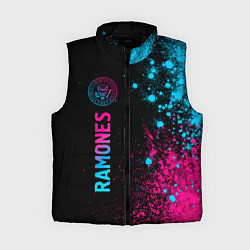 Женский жилет Ramones - neon gradient по-вертикали, цвет: 3D-черный