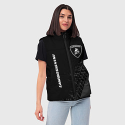 Женский жилет Lamborghini speed на темном фоне со следами шин ве, цвет: 3D-черный — фото 2