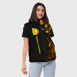 Женский жилет League of Legends - gold gradient по-вертикали, цвет: 3D-черный — фото 2