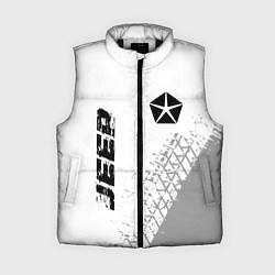 Женский жилет Jeep speed на светлом фоне со следами шин вертикал, цвет: 3D-черный