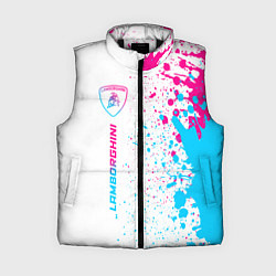 Женский жилет Lamborghini neon gradient style по-вертикали, цвет: 3D-черный