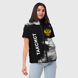 Женский жилет Таксист из России и герб РФ вертикально, цвет: 3D-черный — фото 2