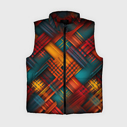 Женский жилет Разноцветная клетка в шотландском стиле, цвет: 3D-черный