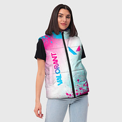 Женский жилет Valorant neon gradient style вертикально, цвет: 3D-черный — фото 2