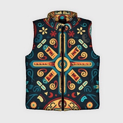 Женский жилет Симметричный орнамент в славянском стиле, цвет: 3D-светло-серый