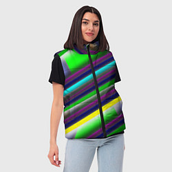 Женский жилет Размытые абстрактные полосы, цвет: 3D-светло-серый — фото 2