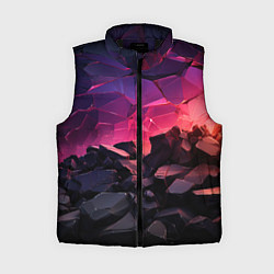 Женский жилет Темные фиолетовые камни текстура, цвет: 3D-черный