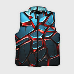 Женский жилет Синие плиты с красными стеклами, цвет: 3D-черный
