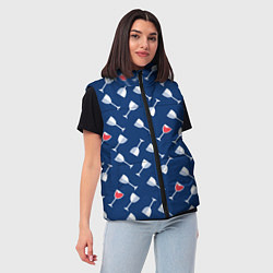 Женский жилет Бокальчик винишка, цвет: 3D-красный — фото 2