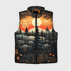 Женский жилет Зимний лес в ожидании праздника