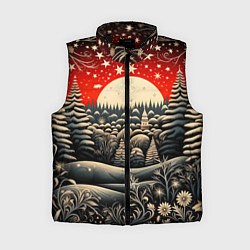 Женский жилет Новогодняя сказка зимний рисунок