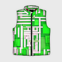 Женский жилет Полосы на зелёном фоне, цвет: 3D-красный