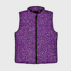 Женский жилет Чёрные и фиолетовые мазки, цвет: 3D-черный
