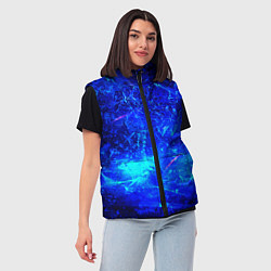 Женский жилет Синий лёд и снежинки, цвет: 3D-черный — фото 2