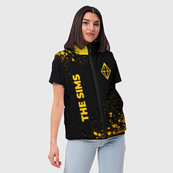 Женский жилет The Sims - gold gradient вертикально, цвет: 3D-черный — фото 2