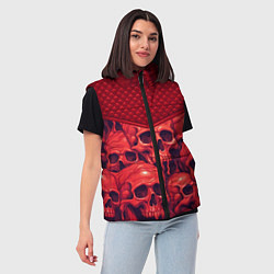 Женский жилет Расплавленные красные черепа, цвет: 3D-светло-серый — фото 2