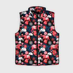 Женский жилет Красные слоны