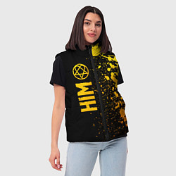 Женский жилет HIM - gold gradient по-вертикали, цвет: 3D-черный — фото 2
