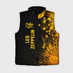 Женский жилет Led Zeppelin - gold gradient по-вертикали, цвет: 3D-черный