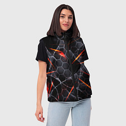 Женский жилет Черные узоры паттерны, цвет: 3D-черный — фото 2