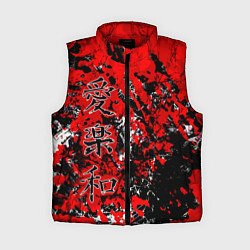 Женский жилет Японский стиль иероглифы