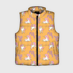 Женский жилет Единорог цветная грива, цвет: 3D-светло-серый