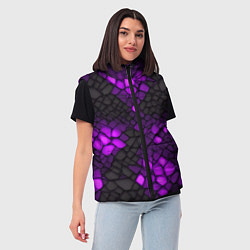 Женский жилет Фиолетовый трескающийся камень, цвет: 3D-светло-серый — фото 2
