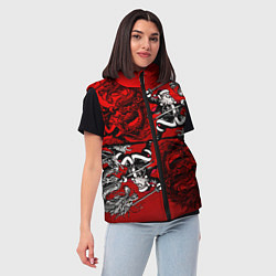 Женский жилет Дед Мороз с копьем и драконом, цвет: 3D-светло-серый — фото 2