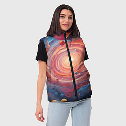Женский жилет Галактика в спирали, цвет: 3D-красный — фото 2