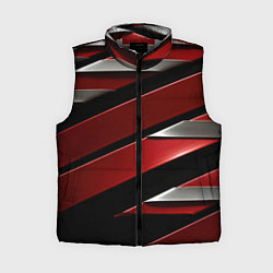 Женский жилет Красная металическая абстракция, цвет: 3D-светло-серый