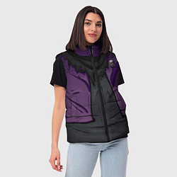 Женский жилет Фиолетовая косуха лича с черепами, цвет: 3D-красный — фото 2