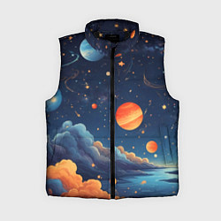 Женский жилет Нарисованный космос