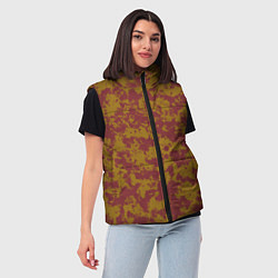 Женский жилет Бордово-горчичные пятна, цвет: 3D-светло-серый — фото 2