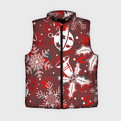 Женский жилет Рождественские узоры паттерны, цвет: 3D-черный