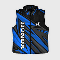 Женский жилет Honda motors - синяя спортивная абстракция