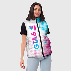 Женский жилет GTA 6 neon gradient style по-вертикали, цвет: 3D-черный — фото 2