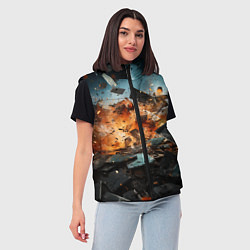 Женский жилет Взрыв плит абстракция, цвет: 3D-светло-серый — фото 2