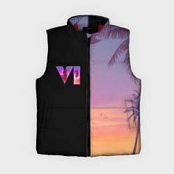 Женский жилет GTA 6 пальмы, цвет: 3D-красный